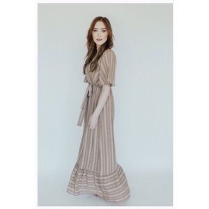 CJLA Clark Faux-Wrap Maxi dress